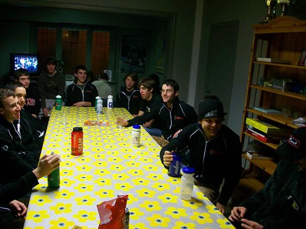 Chatting with Powers and chatting with each other about everything from bikes to racing to girls