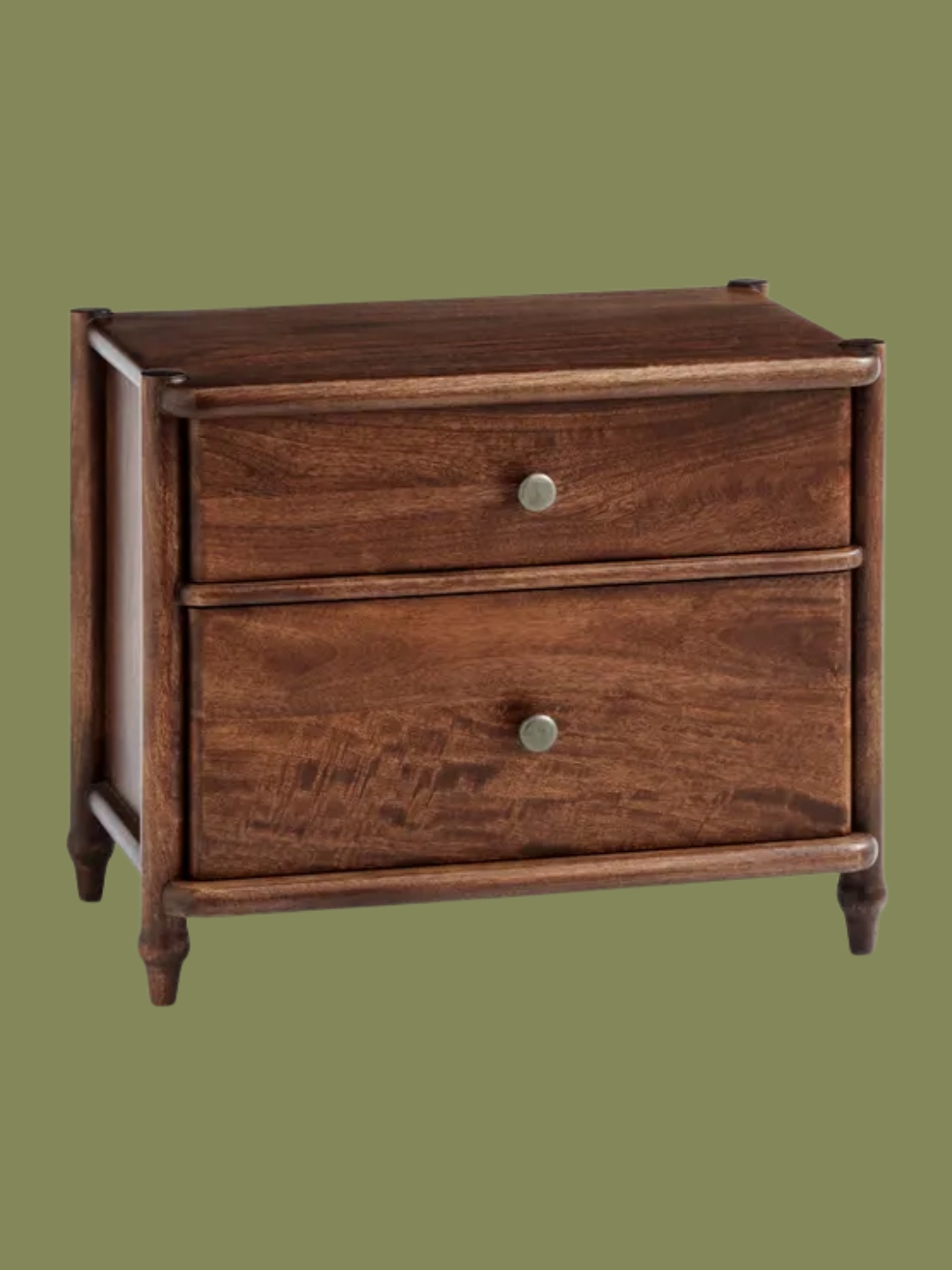 Dunelm, Elma 2 Drawer Bedside Table, Mango Wood