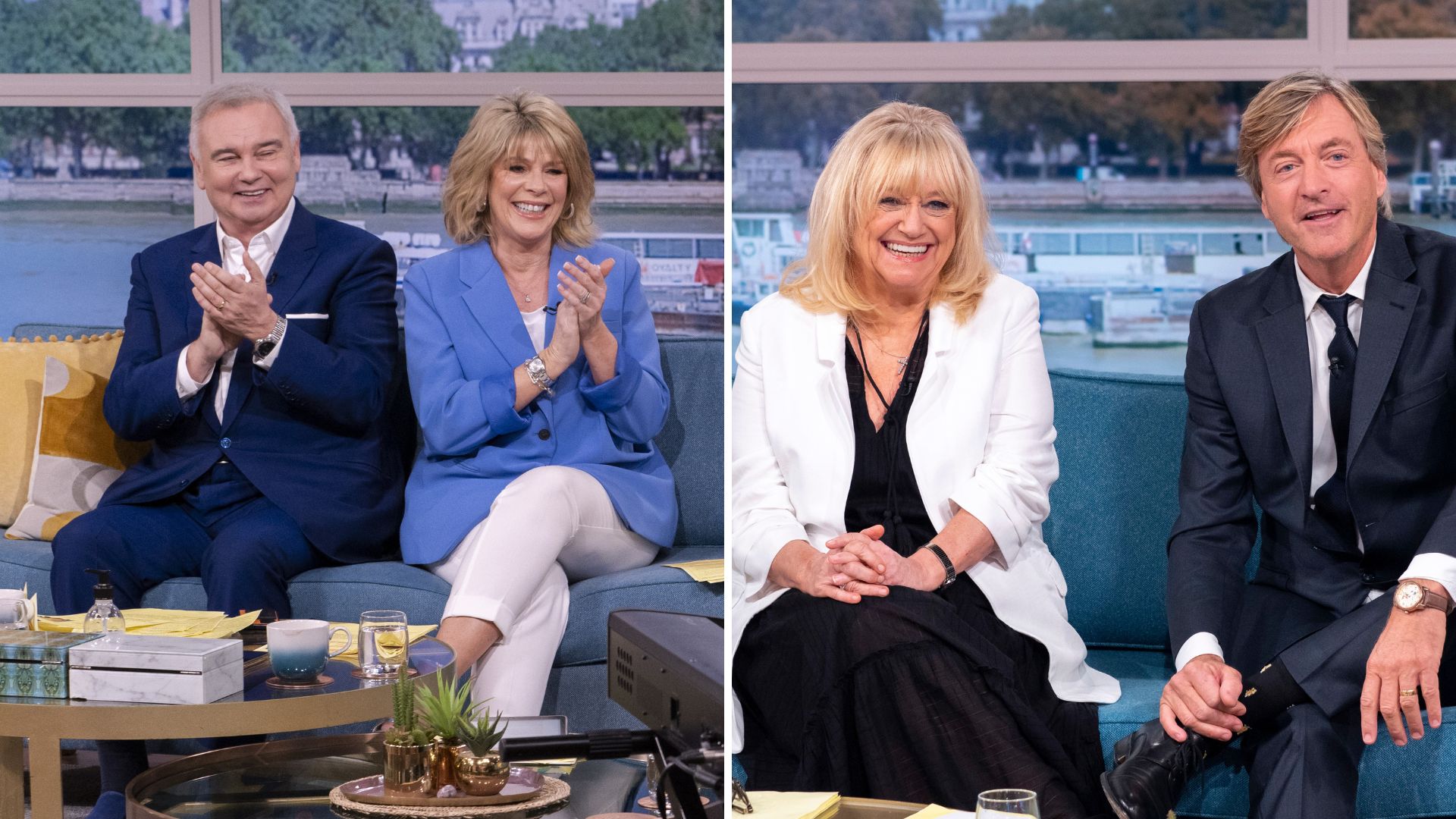 L-Eamonn Holmes and Ruth Langsford presenting This Morning, R-Judy Finnigan and Richard Madeley on This Morning