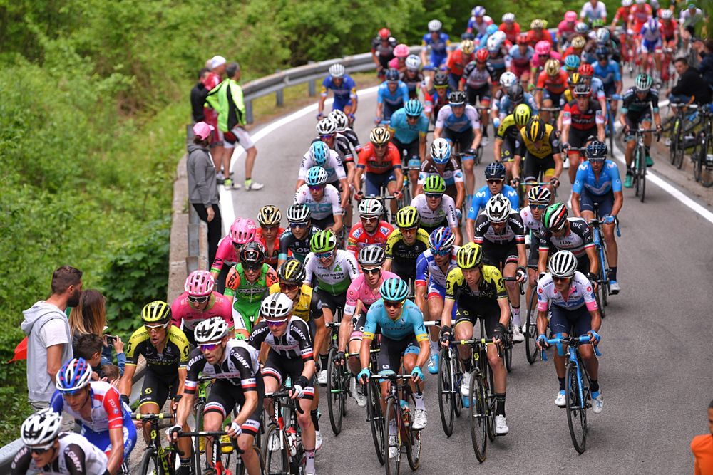 The peloton ahead of Monte Zoncolan, stage 14 at the Giro d'Italia