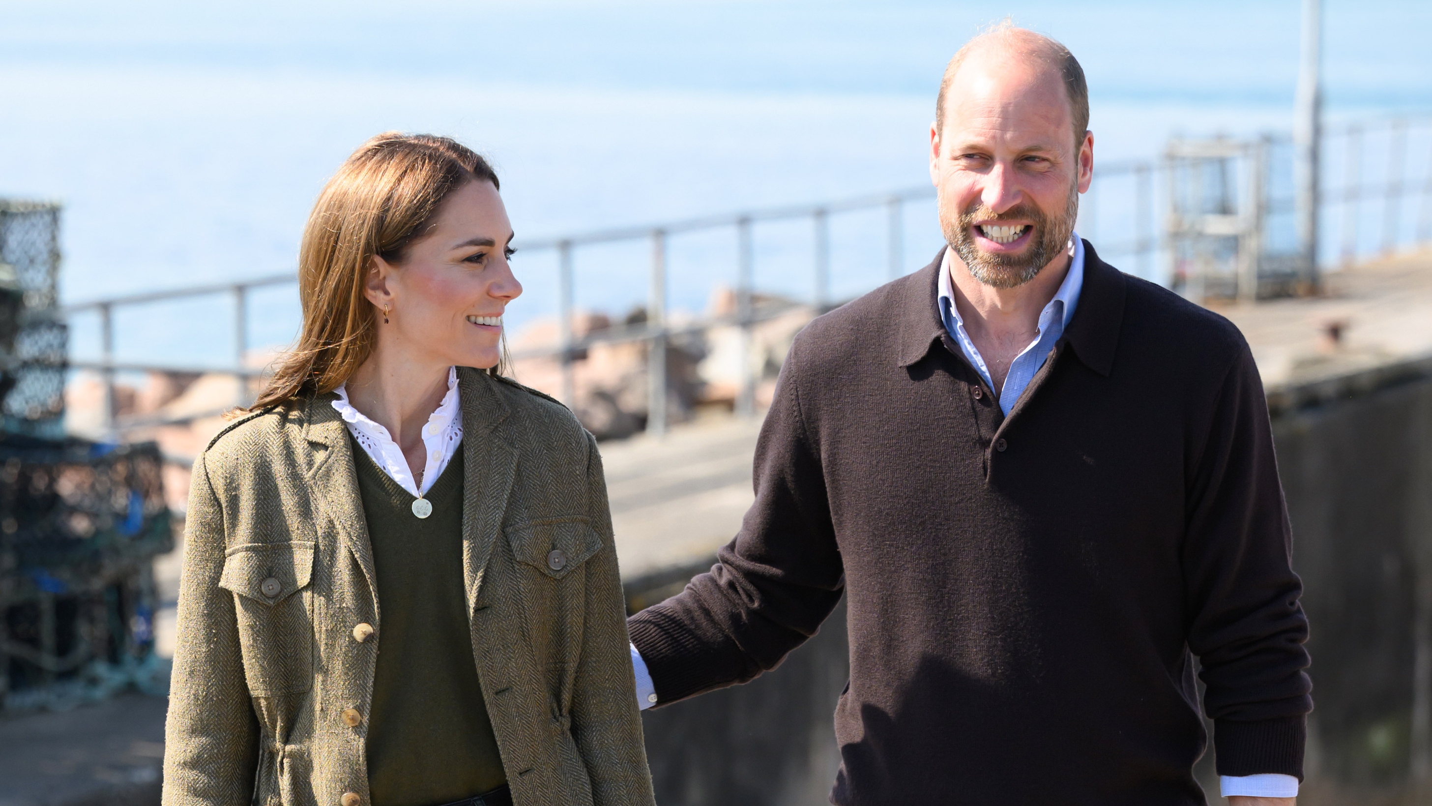 Prince William and Catherine, Princess of Wales, return from the island of Iona on a public ferry on April 30, 2025 in Fionnphort