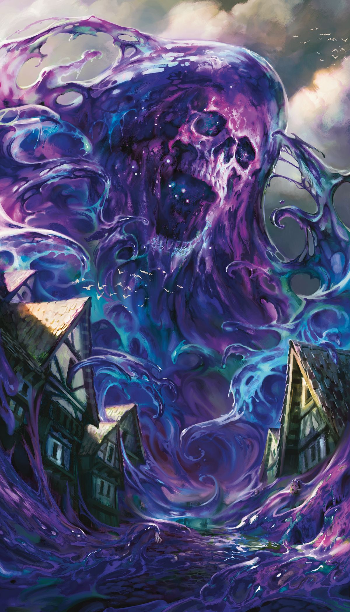 A blob of annihilation drowns a townstead in D&amp;D's 2024 Monster Manual.