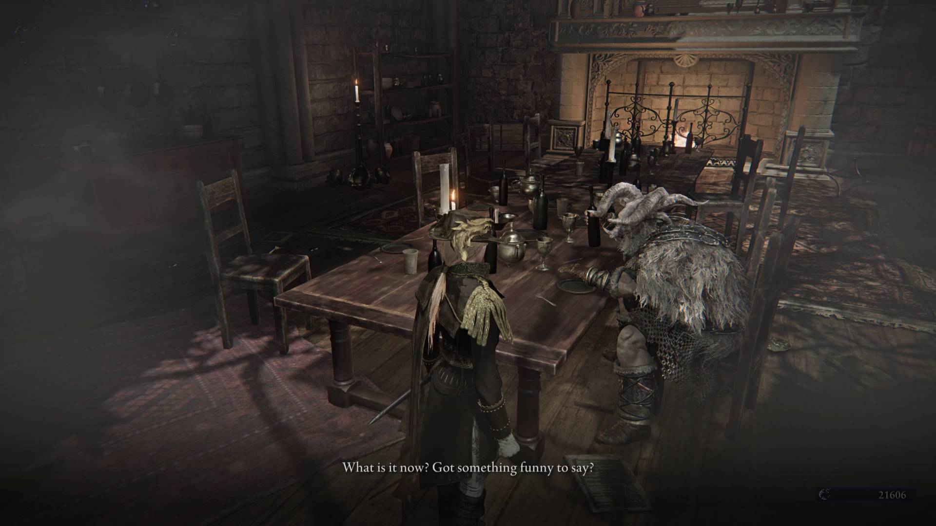 Elden Ring Nightreign Duchess Remembrance quest Duchess talking to Raider in dining hall