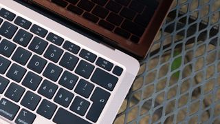 Apple MacBook Air keyboard closeup