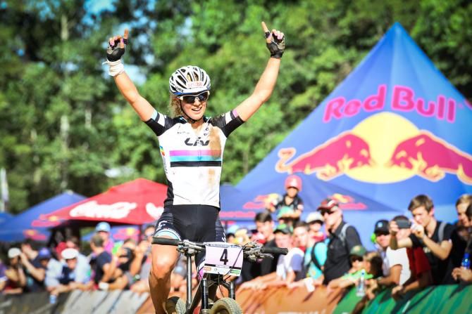 In her first year of elite cross country racing, Liv Pro XC Team rider Jolanda Neff produced a dominant display, despite a crash on her second lap, to claim the World Cup leaders jersey after her win in Pietermaritzburg