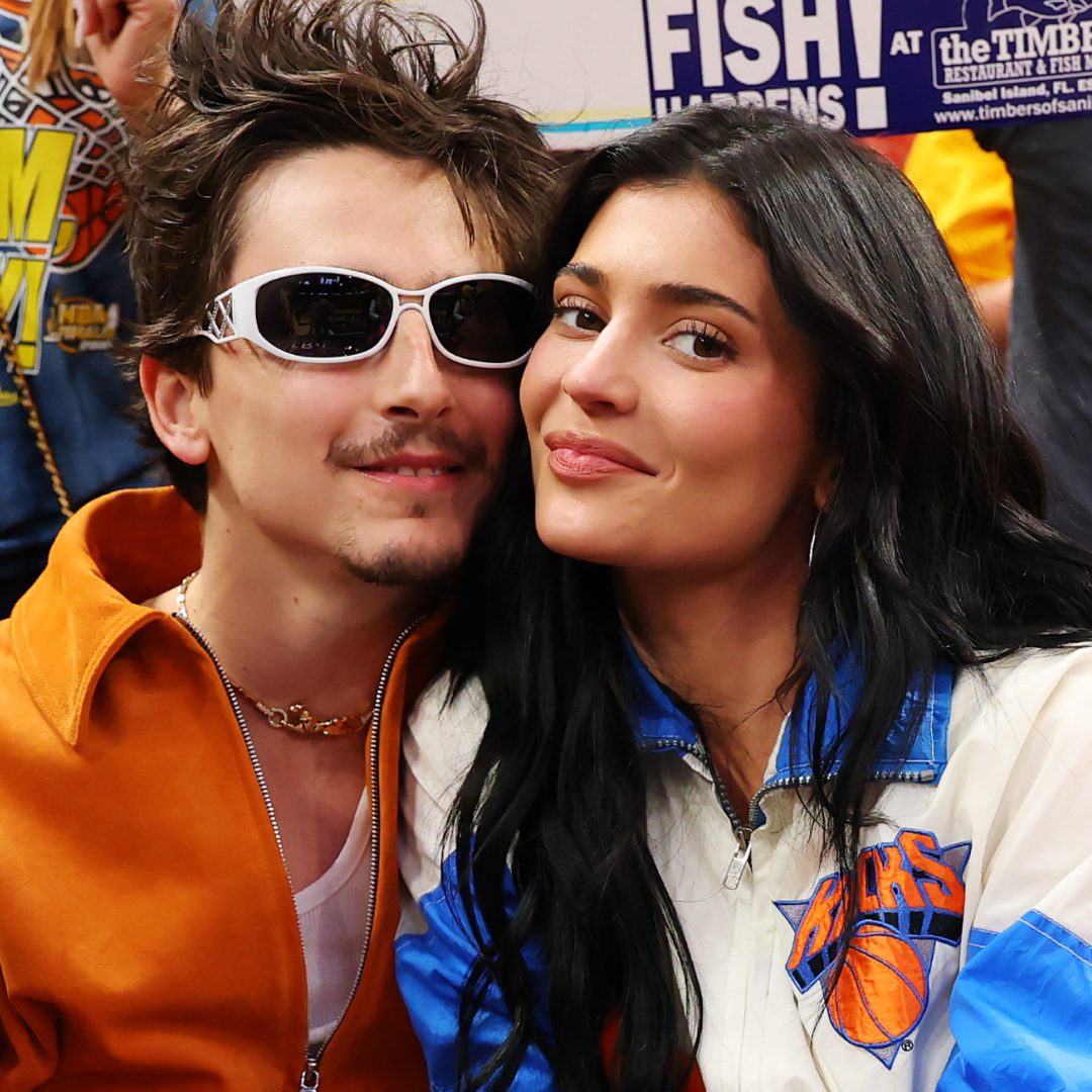 Timothee Chalamet and Kylie Jenner at the Knicks game on May 31