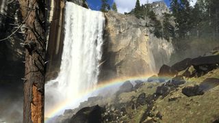 A rainbow in the mist of Vernal Falls in Yosemite