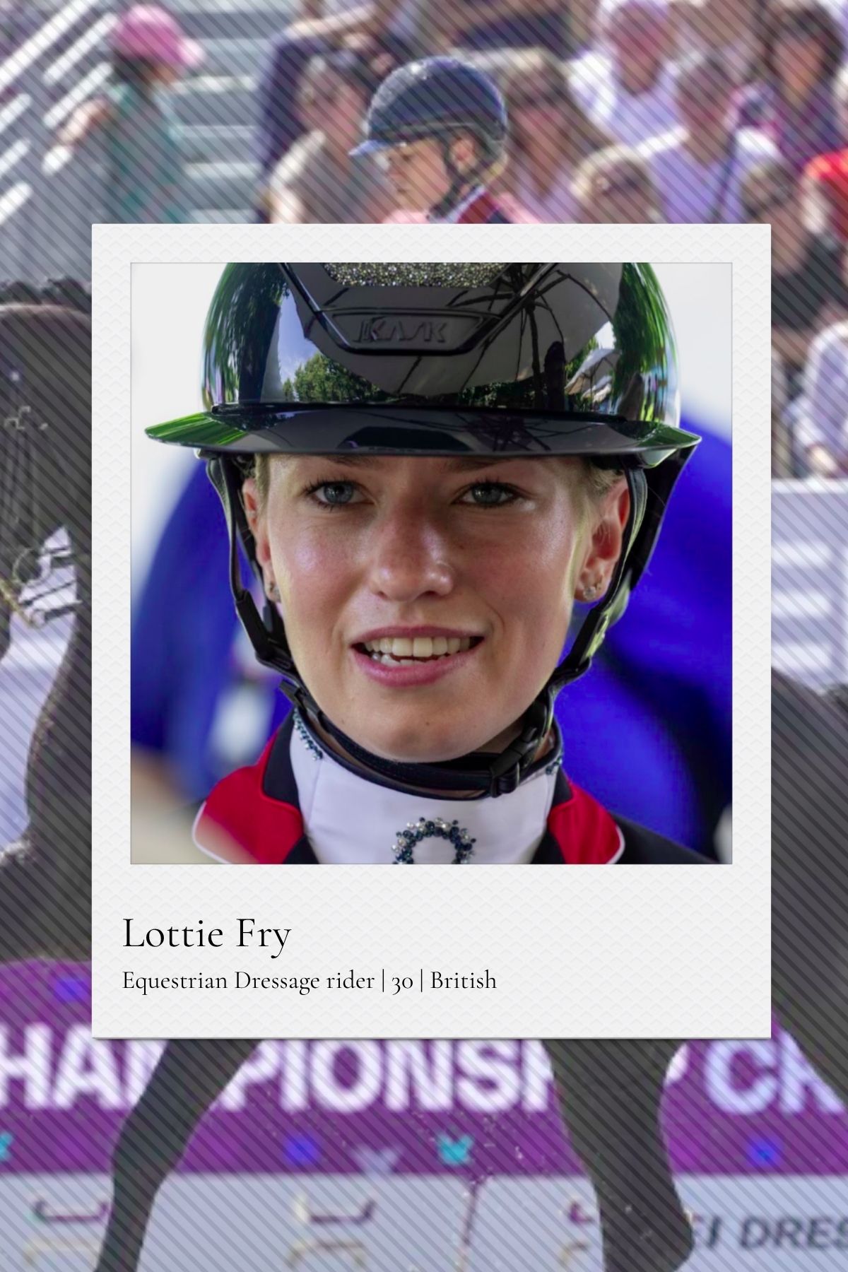 Equestrian dressage rider Lottie Fry
