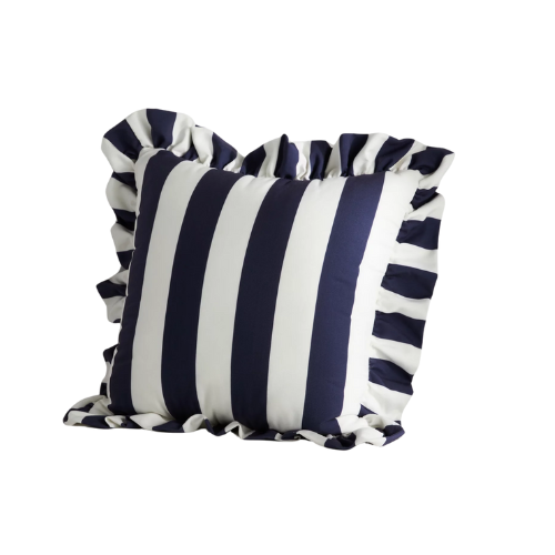 Maeve Striped Ruffle Indoor/outdoor Cushion