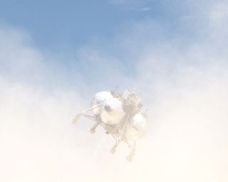 NASA's Morpheus lander prototype veers off course and begins to flip as it crashes on Aug. 9, 2012.