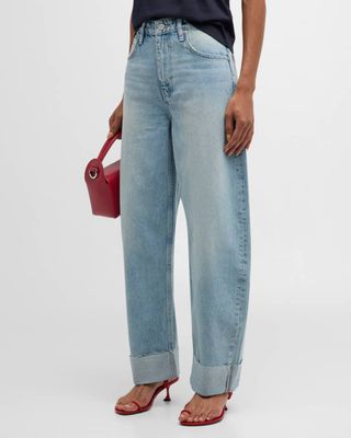 Long Barrel Raw Cuff Jeans