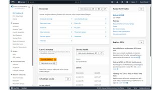 The dashboard for AWS EC2