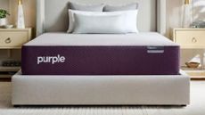 The Purple Restore Hybrid Mattress in a neutral bedroom