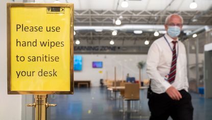 Covid precautions at a school in Bolton