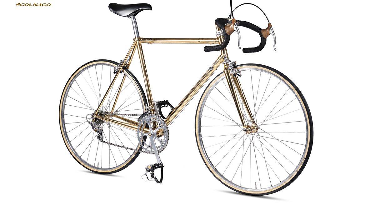 The bike is fitted with traditional components
