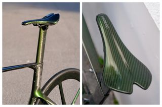Detail of the Scott Foil Liquid's seat post and saddle