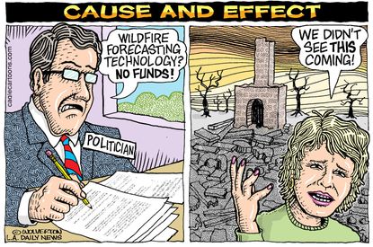 Editorial cartoon U.S. California Wildfire