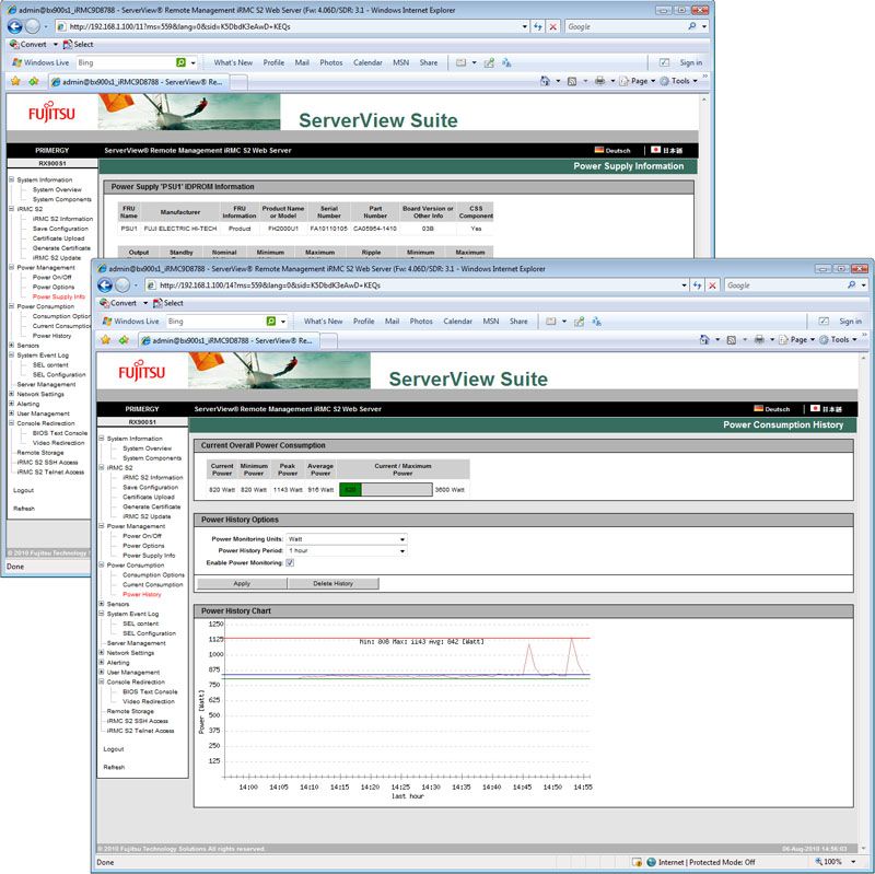 The embedded controller provides plenty of details and graphs on power consumption