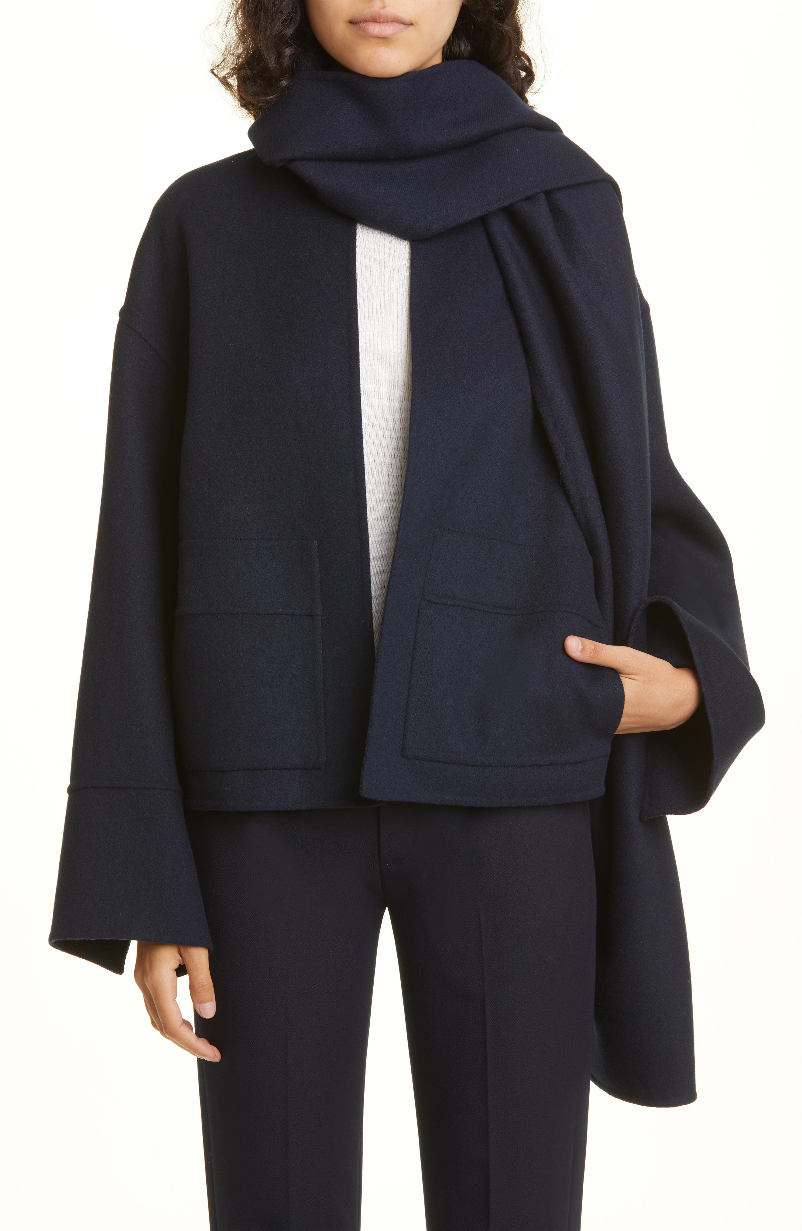 Finley Oversize Wool Blend Jacket & Scarf