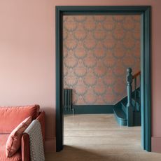 Farrow and Ball sulking room pink in hallway