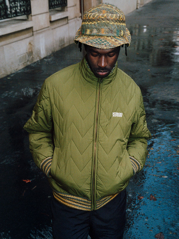 Missoni Sumpreme bomber jacket and bucket hat
