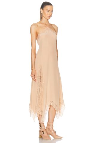 Crepe De Chine Lace Dress