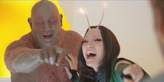Drax and Mantis sharing a laugh at someone's expense