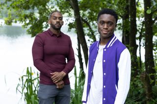 Felix with son DeMarcus Westwood in Hollyoaks