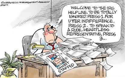 Editorial cartoon U.S. tax day