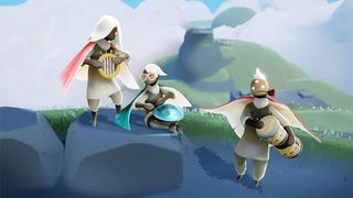 Three characters play music in screenshot from Sky: Children of the Light