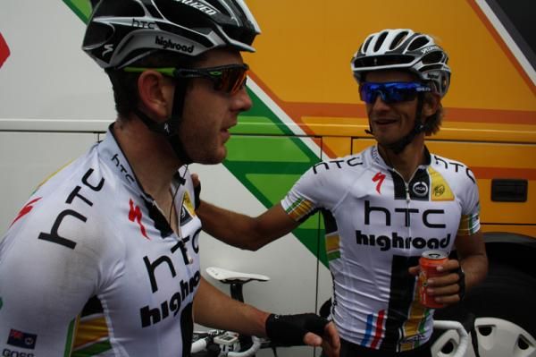 Goss and Velits helped Cavendish to the win but as soon as they're on the bus attention turns to recovery