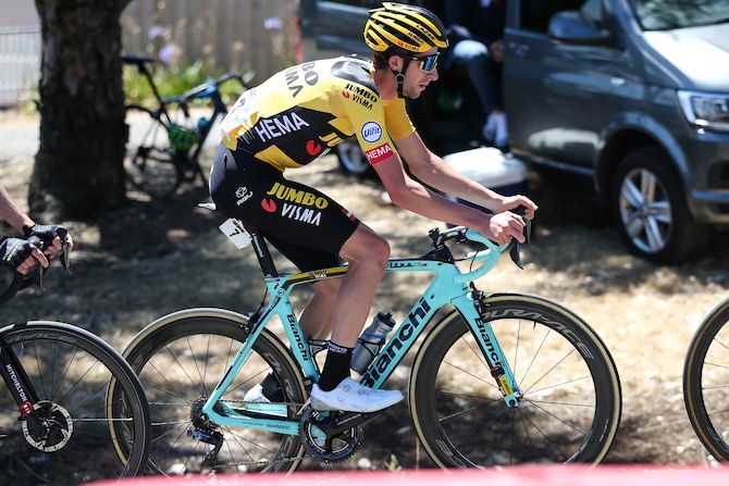 Chris Harper (Jumbo-Visma) featured in the finale of the elite men&rsquo;s road race at the 2020 Australian Road Championships