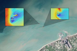 Satellite images of shipwrecks