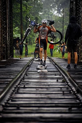There was no way you'd ride this bridge especially in the prevailing conditions.