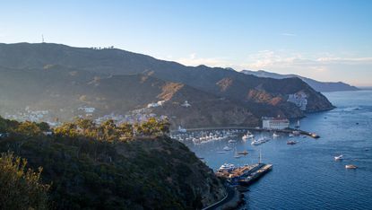 High Angle View Of Sea Against Sky Santa Catalina island