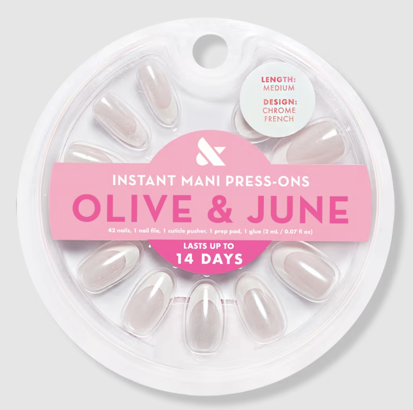 a chrome french press-on manicure