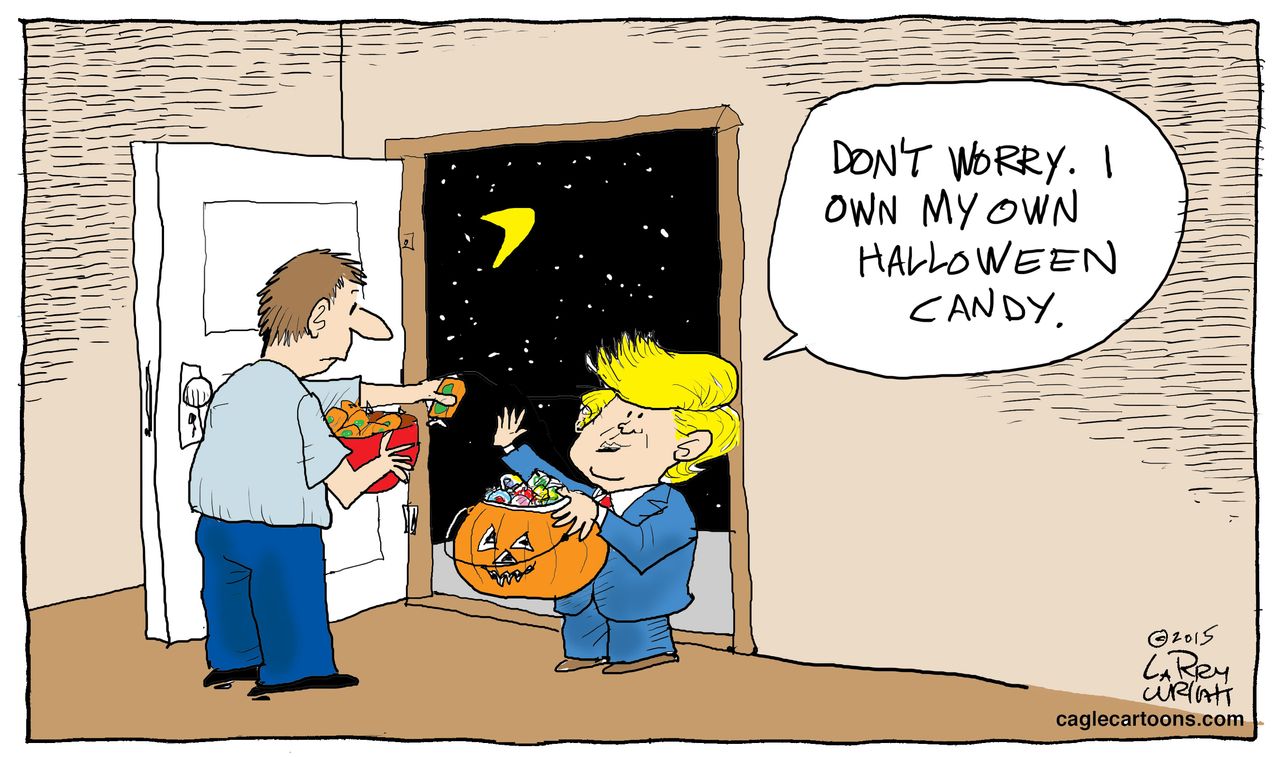 Political cartoon Trump Trick or Treat