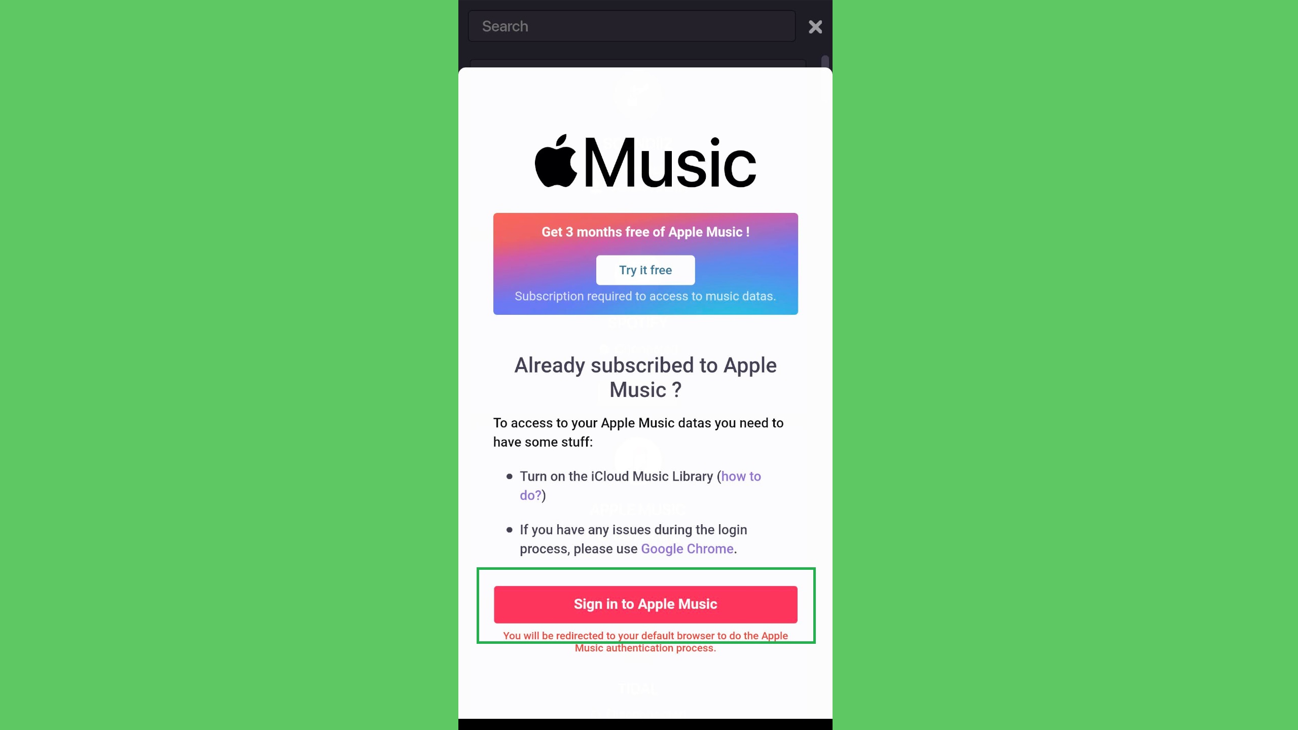 How to transfer Spotify playlists to Apple Music — Open Soundiiz site