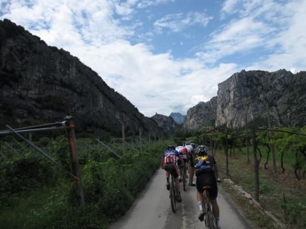 We got in touch with a fast group to lead us through the orchards and vineyards on the way to the finish.