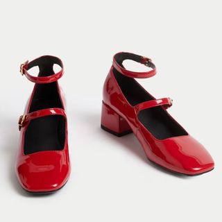 M&S patent red heels