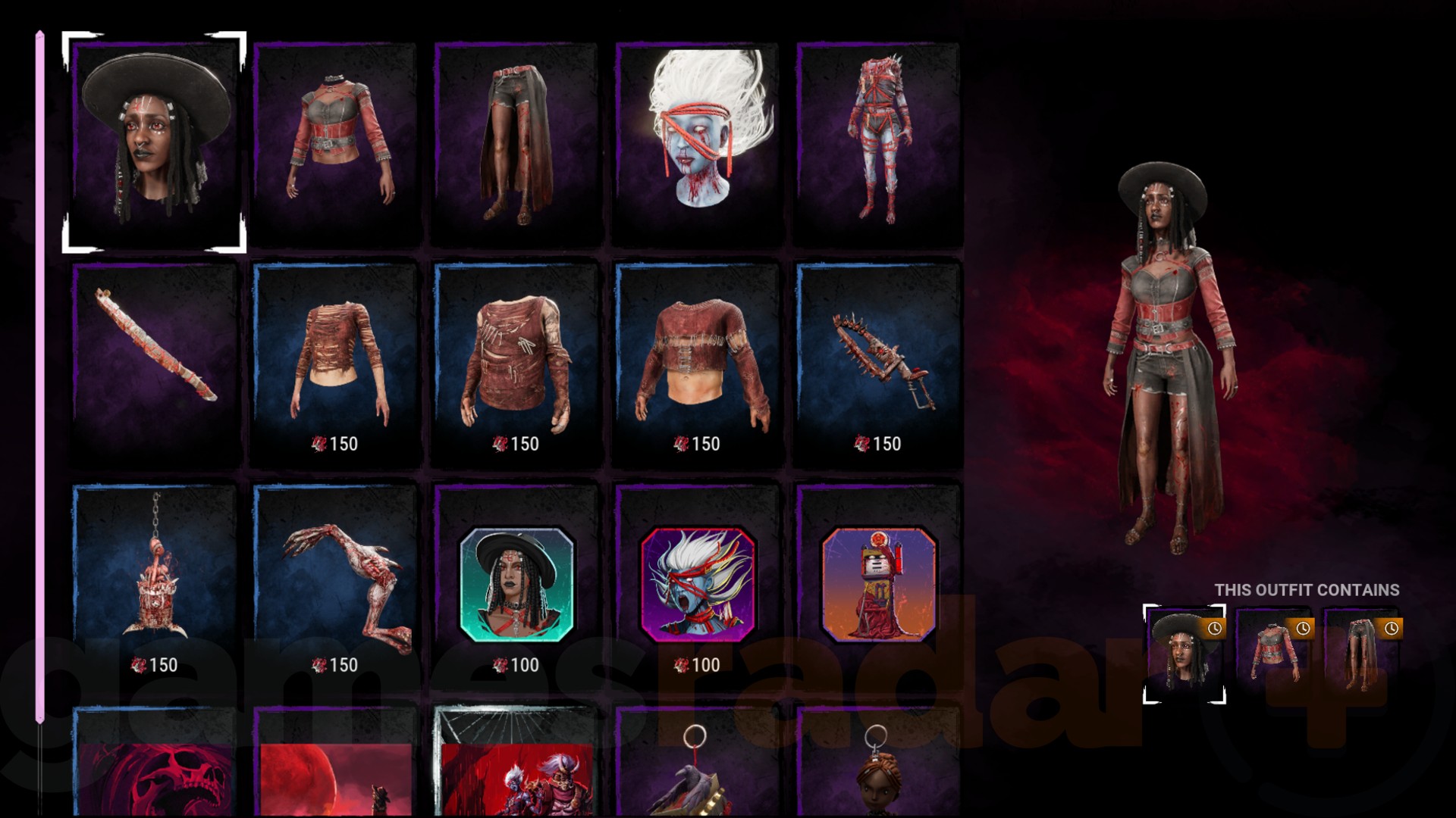 The rewards shop in the DBD Blood Moon event 2026
