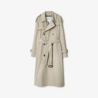 Long Castleford Trench Coat in Heron - Women, Cotton | Burberry® Official