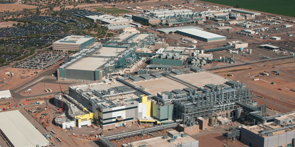 Aeiral view of Intel&#039;s Chandler, Arizona manufacturing facility