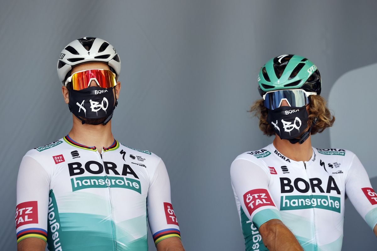 Tour de France 2020 - 107th Edition - 19th stage Bourg-en-Bresse - Champagnole 166,5 KM - 18/09/2020 - Peter Sagan (SVK - Bora - Hansgrohe) - Daniel Oss (ITA - Bora - Hansgrohe) - photo POOL/BettiniPhoto&Acirc;&copy;2020