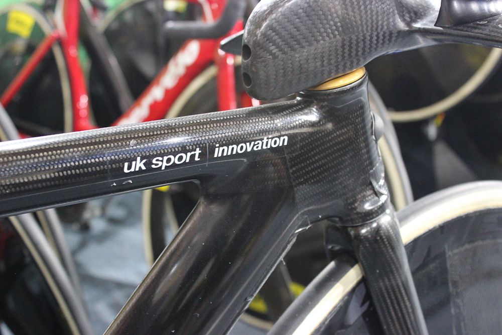 Some of the few marking on the frame denote its UK Sport Innovation origin.