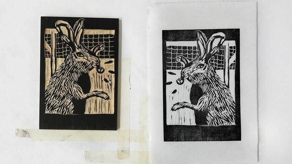 woodcut printmaking blocks