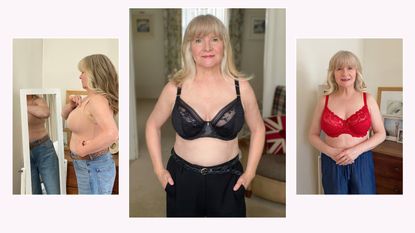 Julie Player wearing 3 bras for larger busts