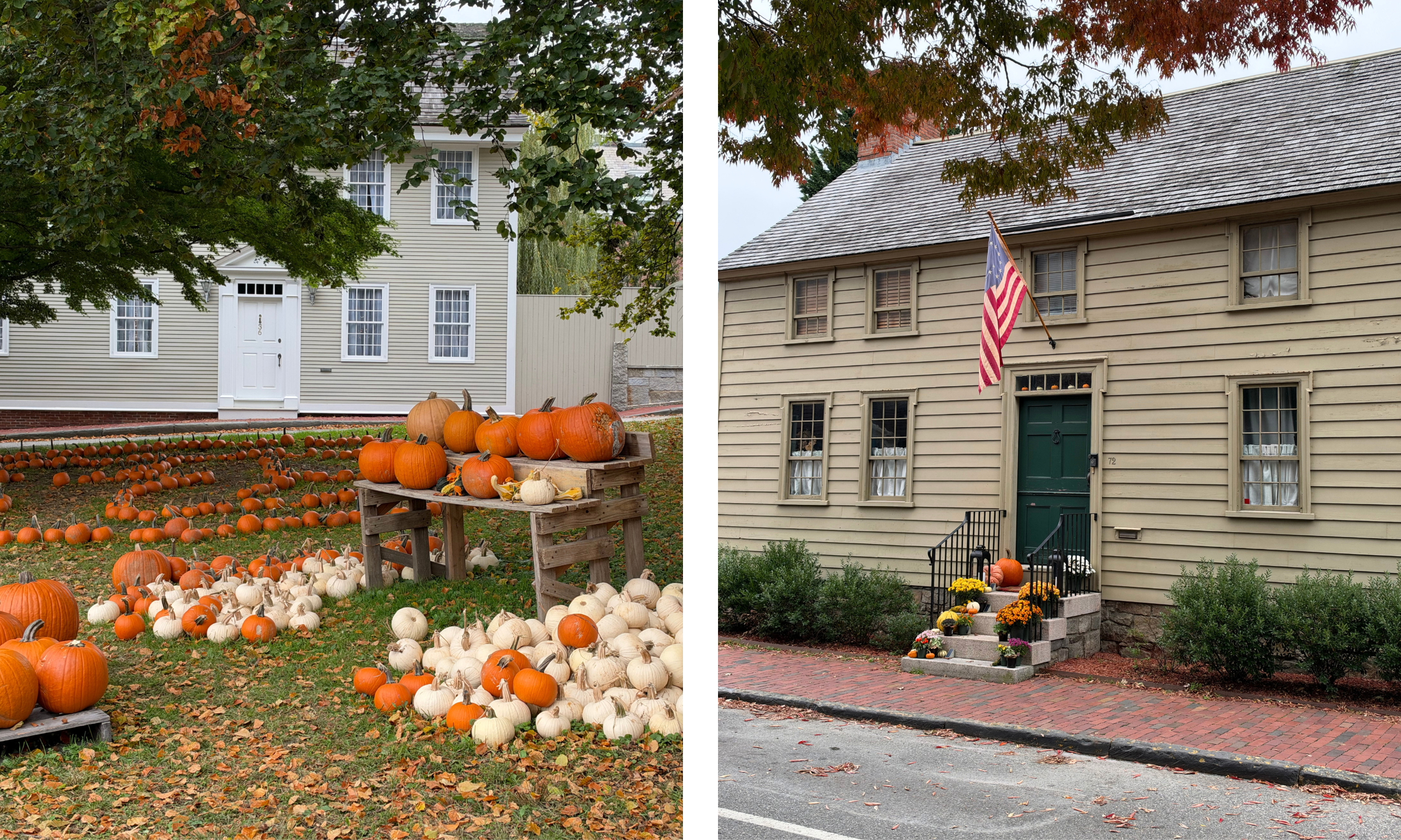 historic homes in new england in fall