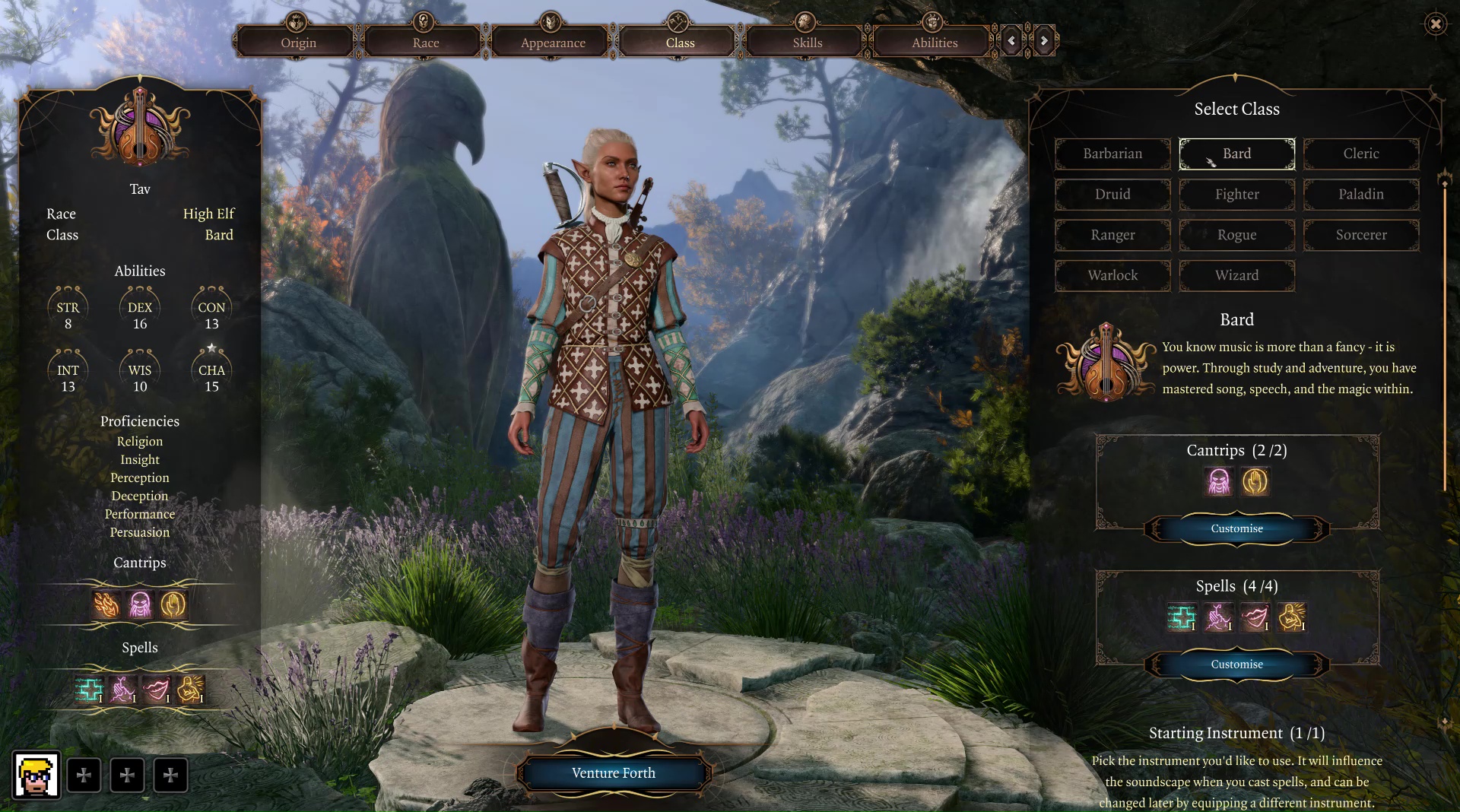 Baldur's Gate 3 bard class