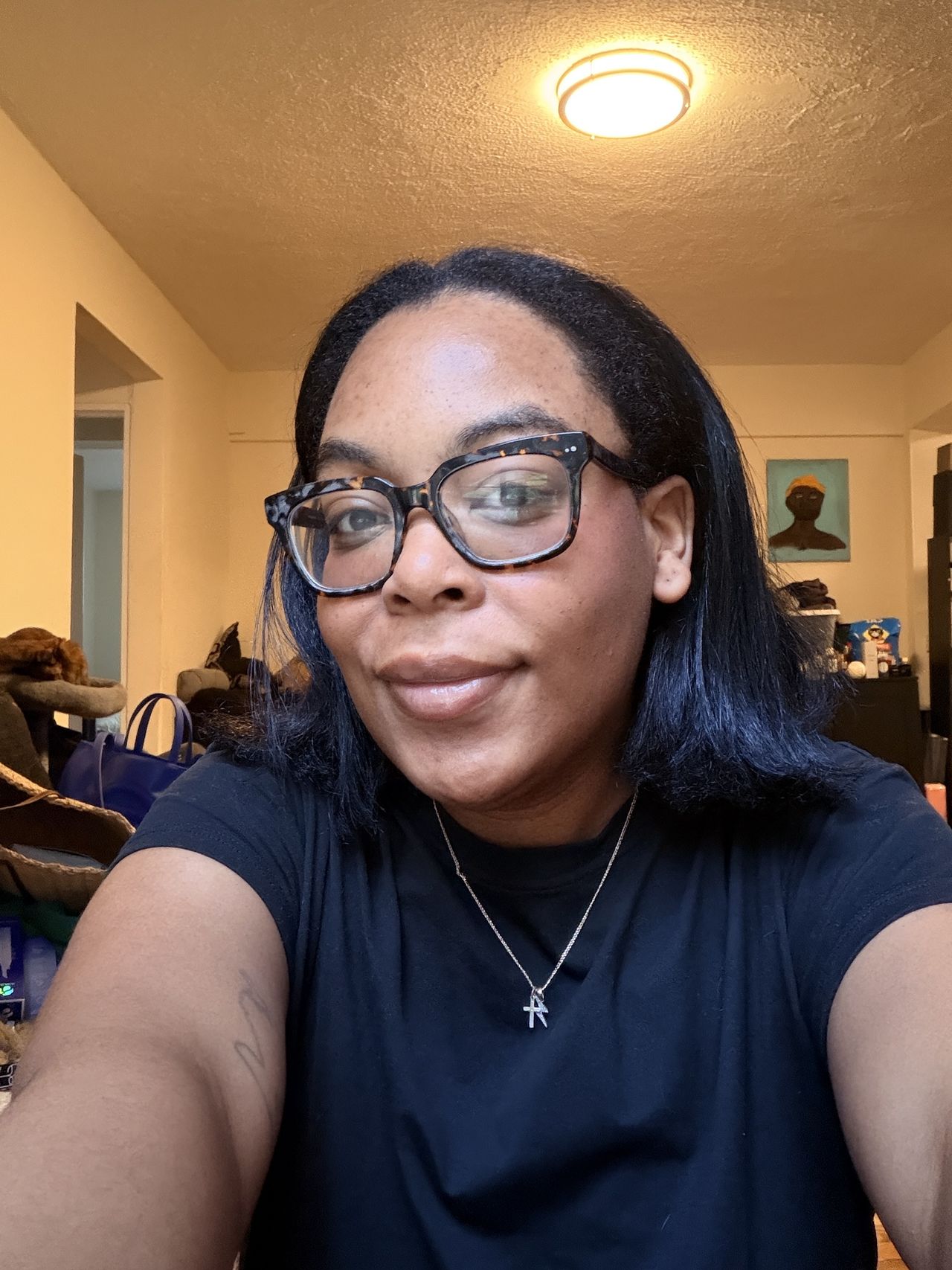 Ariel Baker before and after testing the Nars Insatiable Liquid Blush in the shade Girl Happy.